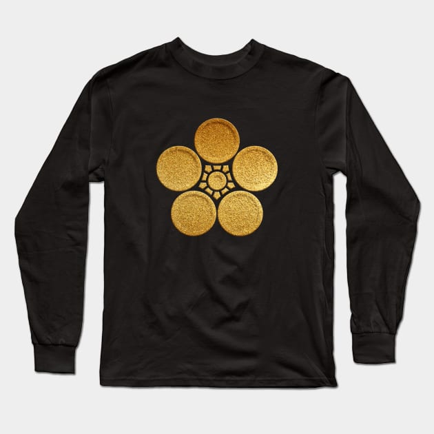 Gold Umebachi Kamon Long Sleeve T-Shirt by Takeda_Art